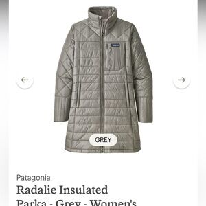 Patagonia Radalie Parka - Silver - Size S